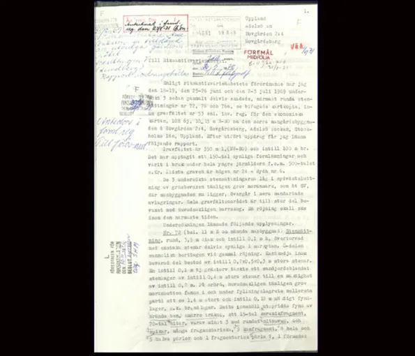 Gammalt dokument med text