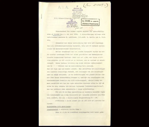 omslaget till en arkeologisk rapport