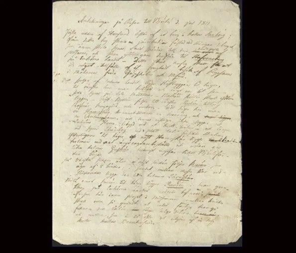 Gammalt dokument med text