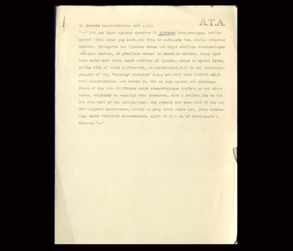 Gammalt dokument med text