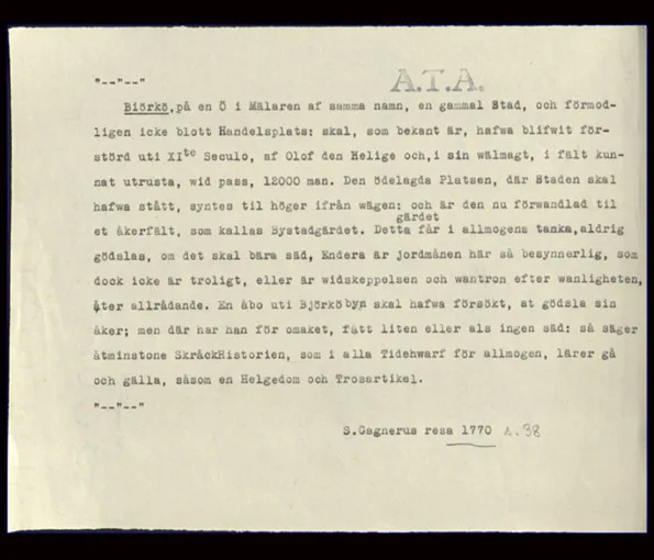 Gammalt dokument med text