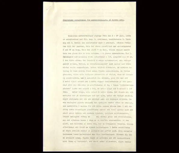 omslaget till en arkeologisk rapport