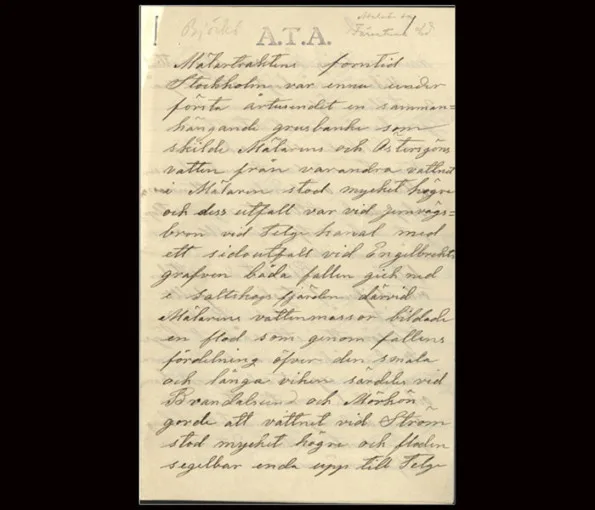 papper med kursiv text