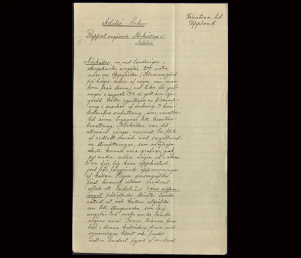 Gammalt dokument med text